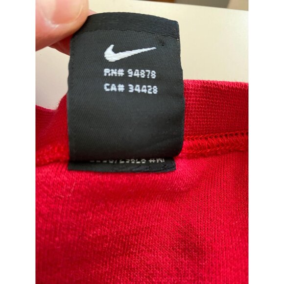 Vintage Nike Center Swoosh Crewneck Sweatshirt, XXL, Y2K Red Crewneck Pullover - Picture 5 of 9
